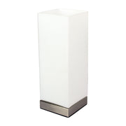 Pepe Square Touch Lamp Opal Brushed Chrome