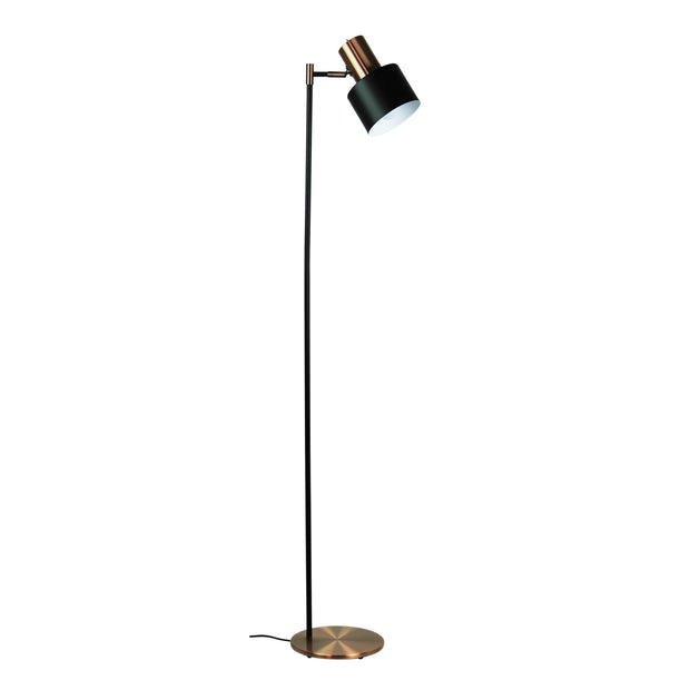 Ari Floor Lamp Black With Copper Head Copper