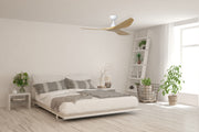 Surf 48 Inch DC White Ceiling Fan with Oak Blades