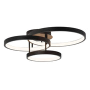 Zola 84w LED 3 Ring Close to Ceiling Light Black