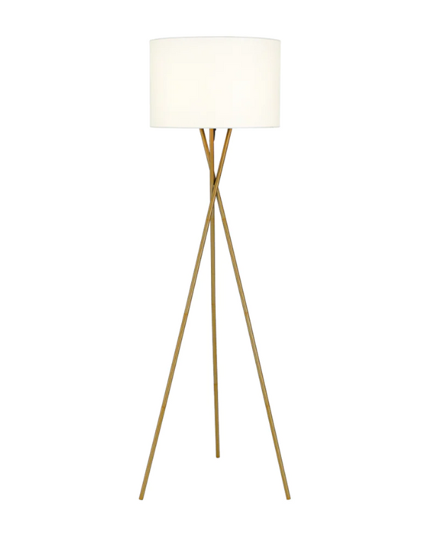 Denise Floor Lamp Antique Gold/Ivory