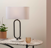 SOHO TABLE LAMP Terrazzo with 40cm Shade in Whit
