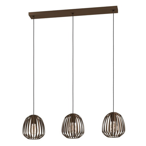 ESPINAL 3 Light Bronze Steel Bar Pendant