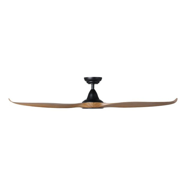 Noosa 60 DC Ceiling Fan Black with New Teak and LED Light