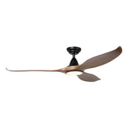 Noosa 60 DC Ceiling Fan Black with New Teak and LED Light