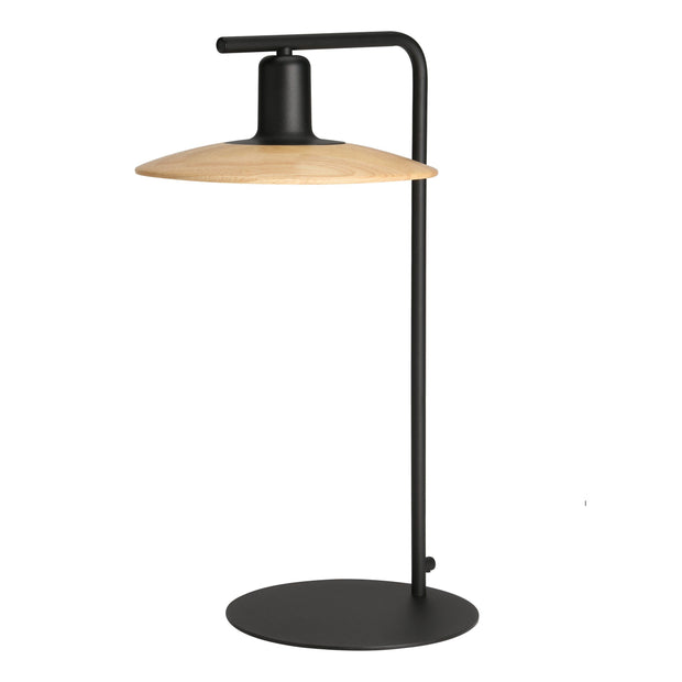 Mayazes Black with Natural Wood Table Lamp