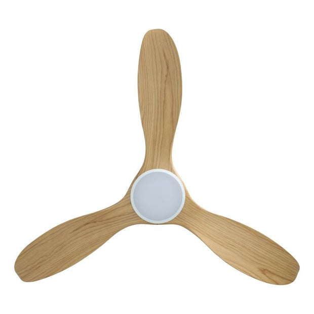 Noosa 52 DC Ceiling Fan White With Blackbutt and LED Light