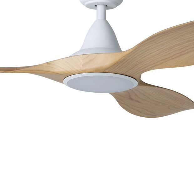 Noosa 52 DC Ceiling Fan White With Blackbutt and LED Light