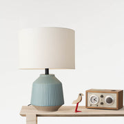 Stevie Turquoise and Natural Ceramic Lamp W Shade