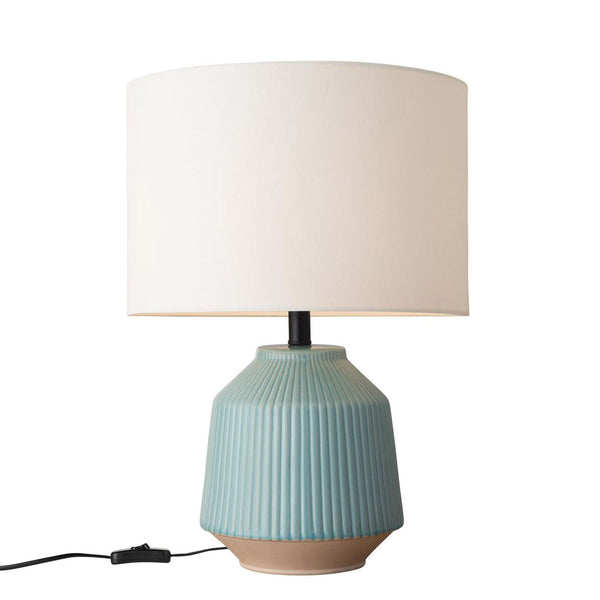 Stevie Turquoise and Natural Ceramic Lamp W Shade