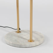 Banks Floor Lamp Brass & Marble 44cm Shade In Flax
