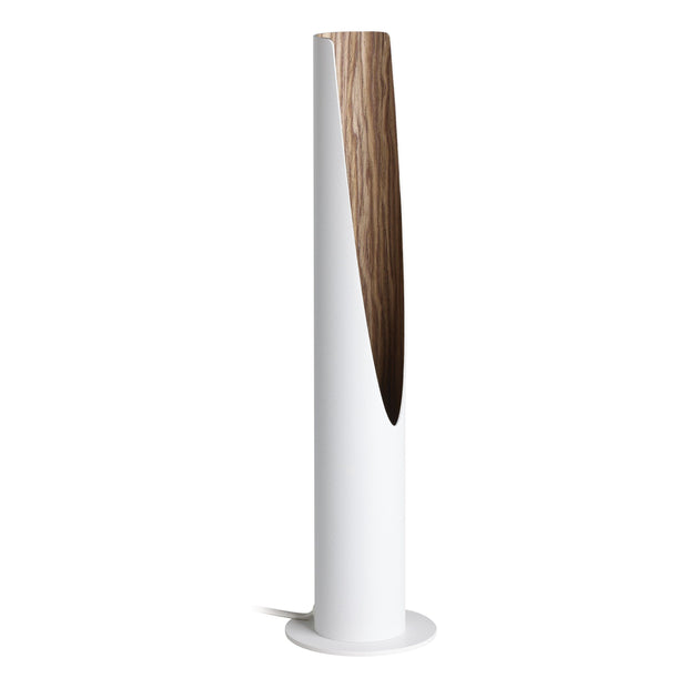 Barbotto White with Natural Wood Tri Colour Table Lamp