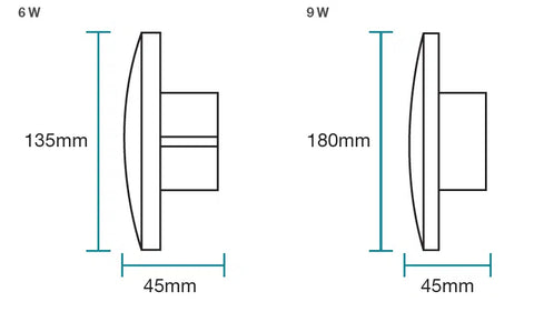 Torino 6W LED CCT Wall Exterior Small Matt Black