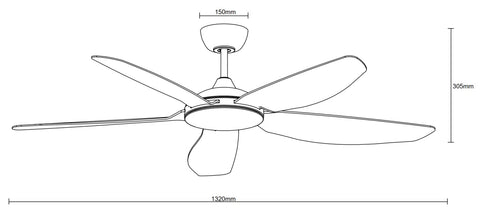 Esprit DC 52 Smart Ceiling Fan Black