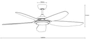 Esprit DC 52 Smart Ceiling Fan Black with Dimmable CCT LED Light