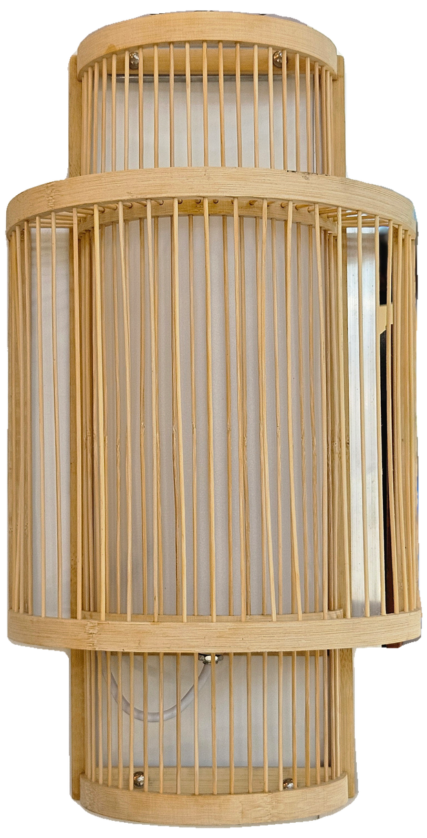 Riley Natural Slat with Cotton Lining Wall Light