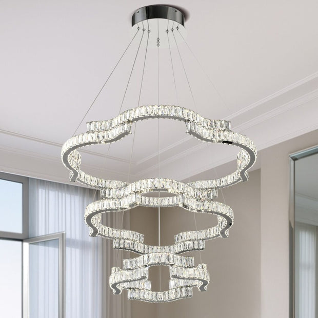 Jura 180w CCT Dim LED 3 Tier Pendant Chrome with Remote