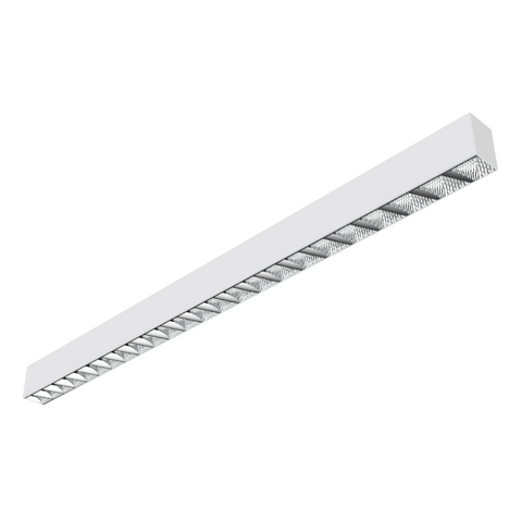 17w 498mm Linear Light with 3 Circuit Track Mount and Louvre Lens White 4000k