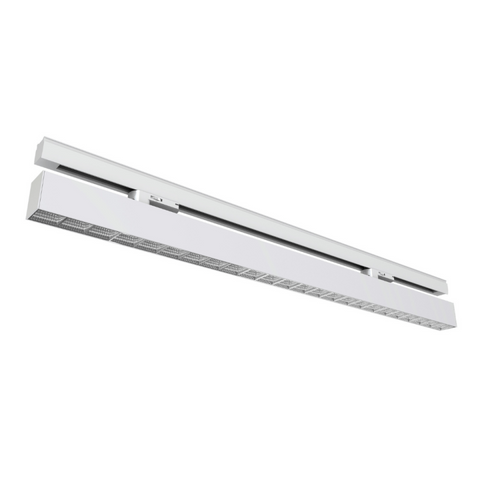 29w 1167mm Linear Light with 3 Circuit Track Mount and Louvre Lens White 4000k