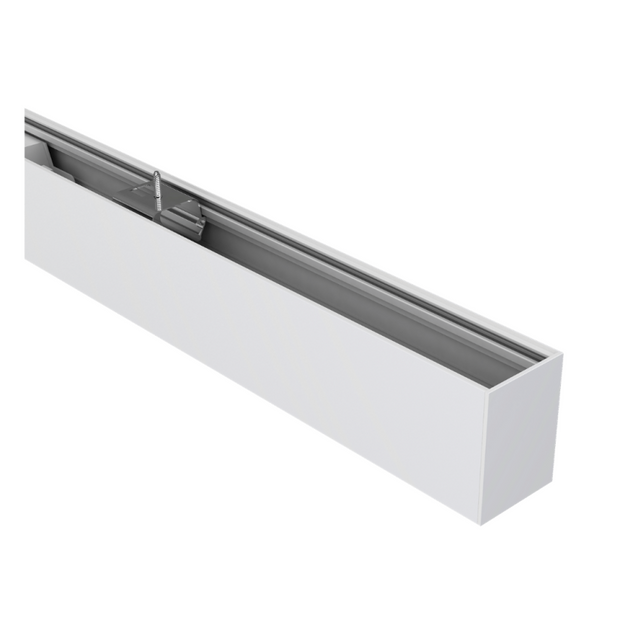 45w 2330mm Linear Light with Track Mount and Louvre Lens Black 3000k