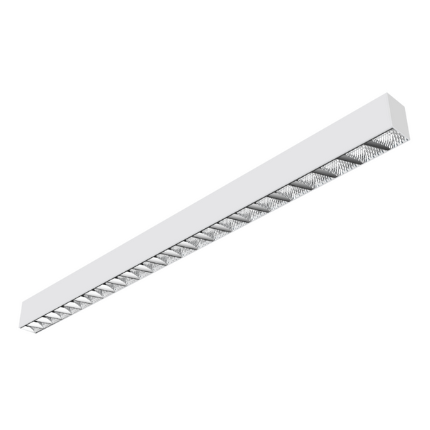 45w 2330mm Linear Light with Track Mount and Louvre Lens Black 4000k