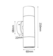 PGUDC GU10 Up/Down Solid Copper Wall Pillar Light