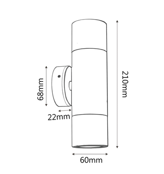 PGUDC GU10 Up/Down Solid Copper Wall Pillar Light