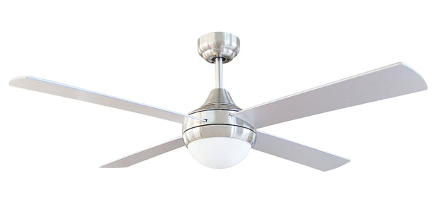 Tempo Plus 48 Ceiling Fan Brushed Chrome with E27 Light