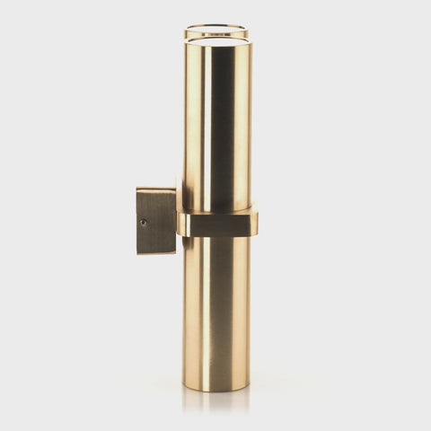 Luz CCT 4 x GU10 Up & Down IP65 Wall Pillar Light Brass