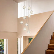 Segovia 9lt 45w 3000K LED Bubble Glass Pendant Chrome