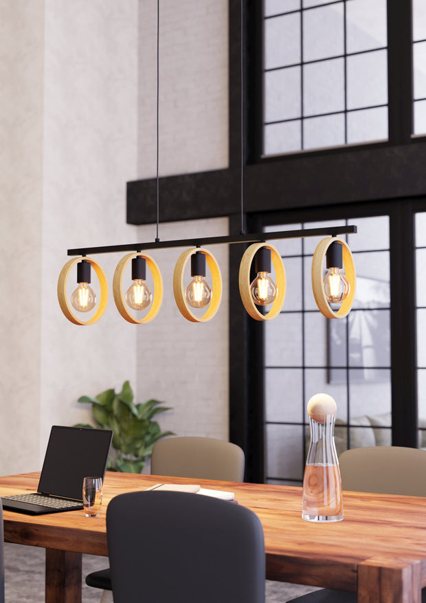 Ipsden 5 Light Black Pendant Light