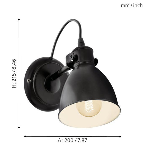 Priddy Wall Light Black