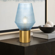 Rene Table Lamp Blue and Antique Gold