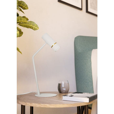 CAMINIA 1X5W GU10 LED CCT White/Brass Table Lamp