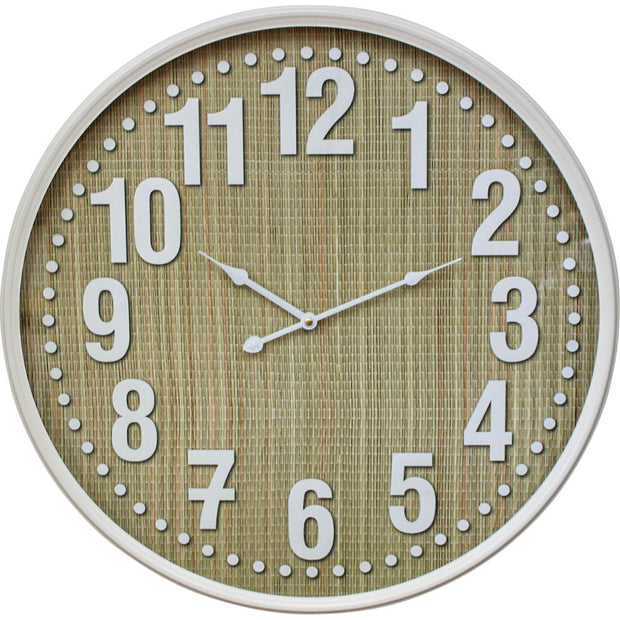 LC9861-2 Clock Bamboo White Framed