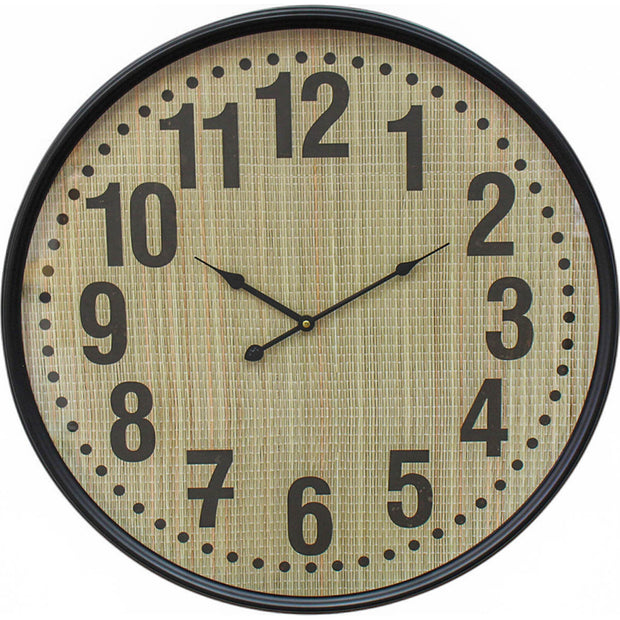 LC9860-2 Clock Bamboo Black Framed