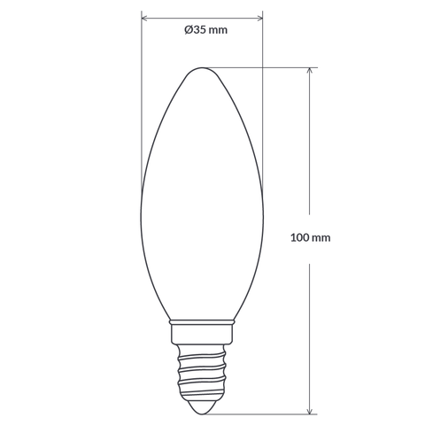 4w E12 LED Candle Warm White Dimmable 2200K