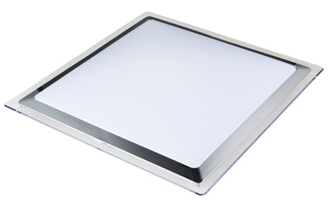 Saturn 24W Square Small Silver LED CCT Step Dimmable Oyster