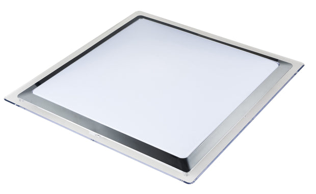 36w Saturn 445mm Square Large Silver LED CCT Step Dimmable Oyster