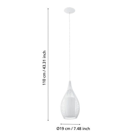 Razoni Single Pendant Light - White