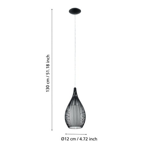 Razoni Single Pendant Light - Black