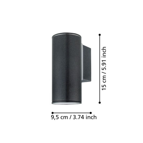 Riga Anthracite 1 Light Wall Light