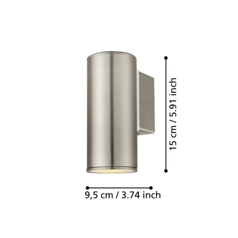 Riga Stainless Steel 1 Light Wall Light