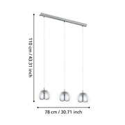 Rocamar Pendant 3 Light Bar - Chrome