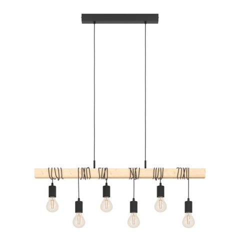 Townshend 6 Light Pendant Black