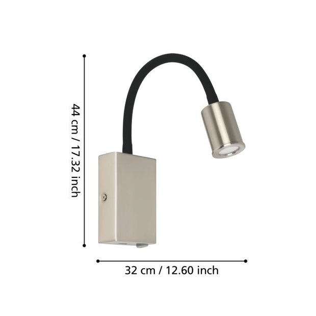 Tazzoli LED Wall Light Adjustable Brushed Chrome