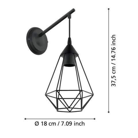 Tarbes Wall Light Black Wire