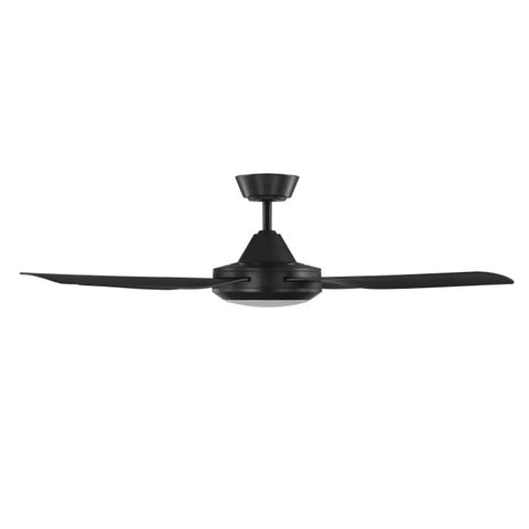 Bondi 52 Ceiling Fan Black 18w CCT LED Light