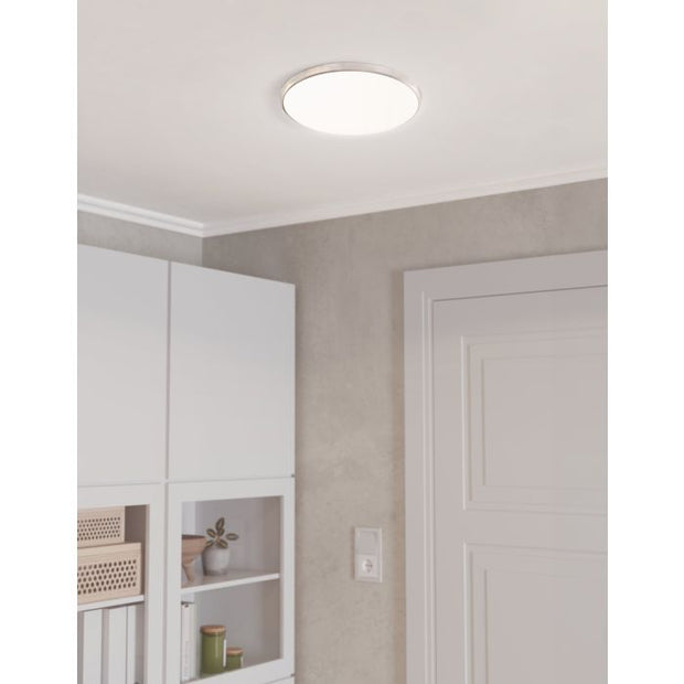 Ollie 18w Satin Nickel Oyster Light Tri-colour LED