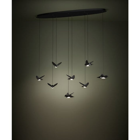 Paratebueno 8x3w LED 3000k Oblong Pendant Nickel Nero